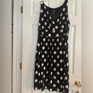 Chaps xl white polka dot sleeveless dress